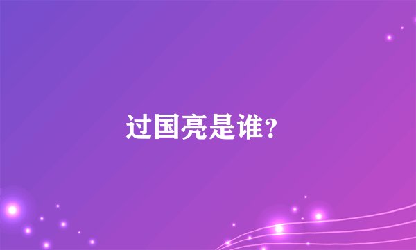 过国亮是谁？