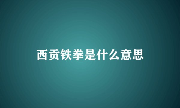 西贡铁拳是什么意思