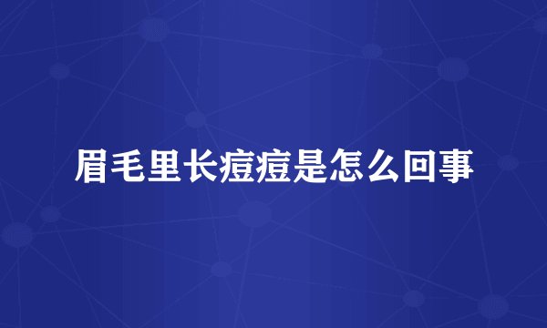 眉毛里长痘痘是怎么回事