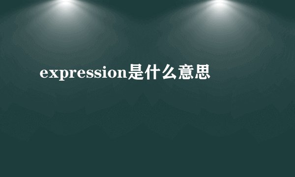 expression是什么意思