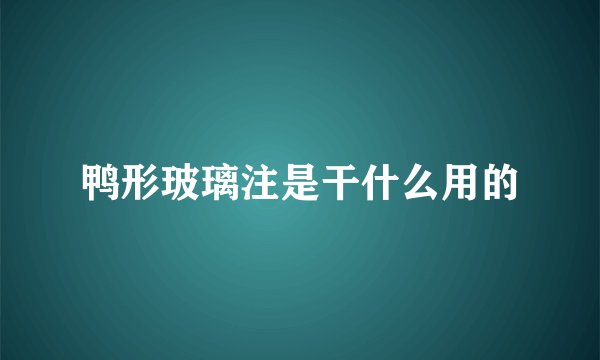 鸭形玻璃注是干什么用的