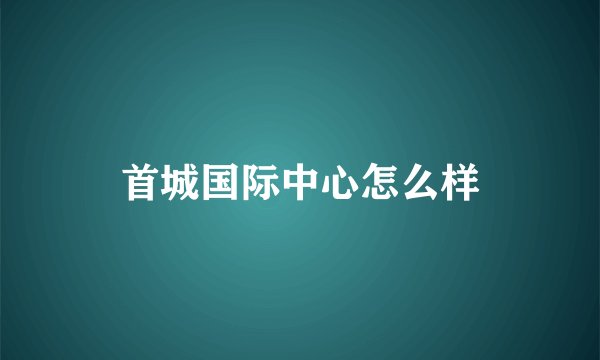 首城国际中心怎么样