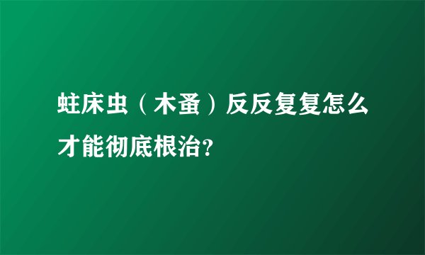 蛀床虫（木蚤）反反复复怎么才能彻底根治？