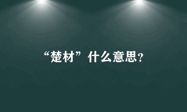 “楚材”什么意思？
