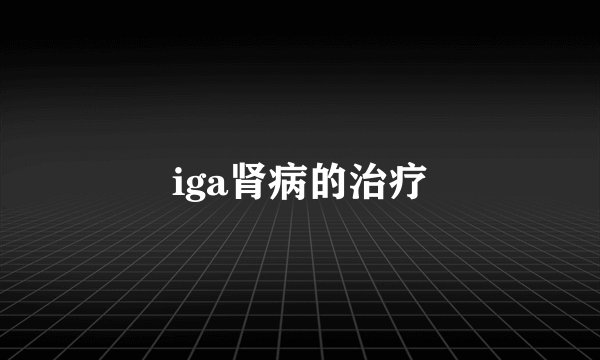 iga肾病的治疗