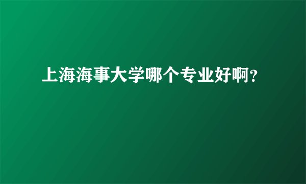上海海事大学哪个专业好啊？