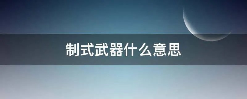 制式武器什么意思