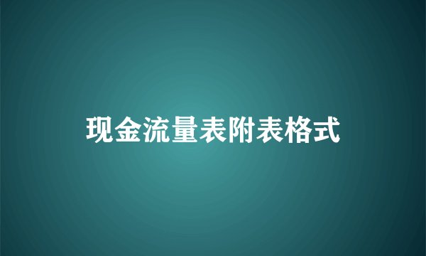 现金流量表附表格式