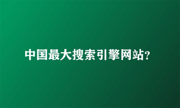 中国最大搜索引擎网站？