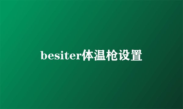 besiter体温枪设置