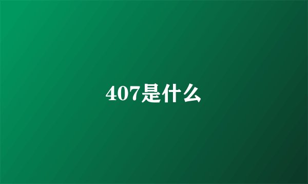 407是什么