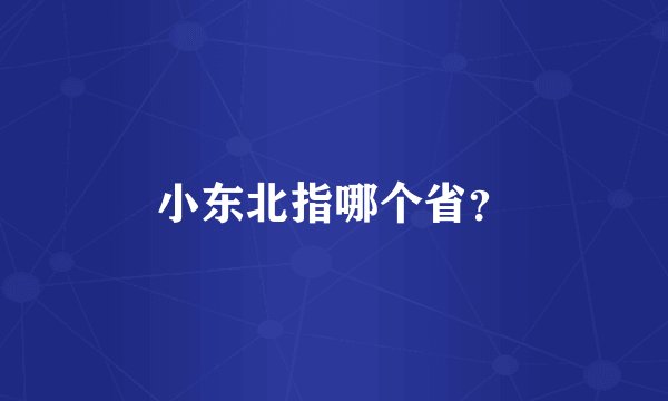 小东北指哪个省？