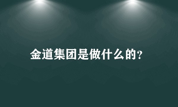 金道集团是做什么的？