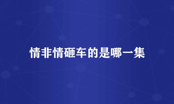 情非情砸车的是哪一集