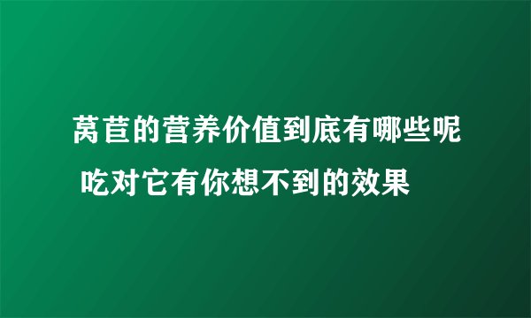 莴苣的营养价值到底有哪些呢 吃对它有你想不到的效果