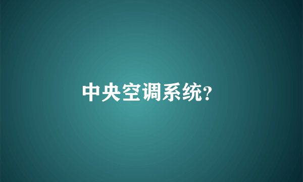 中央空调系统？