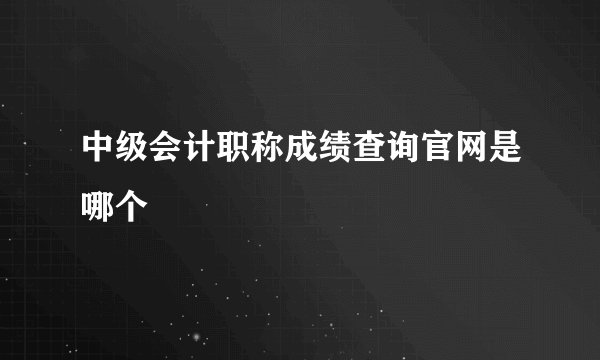中级会计职称成绩查询官网是哪个