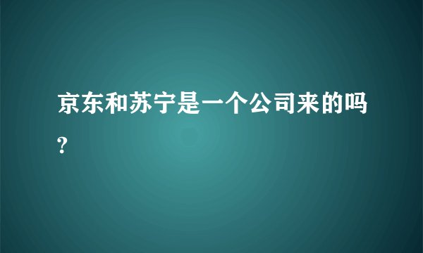 京东和苏宁是一个公司来的吗?