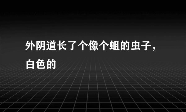 外阴道长了个像个蛆的虫子，白色的
