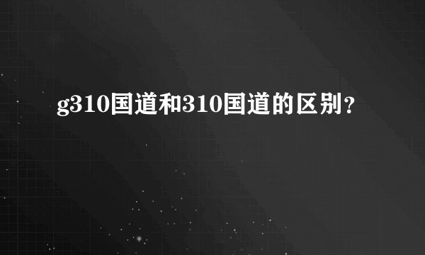 g310国道和310国道的区别？