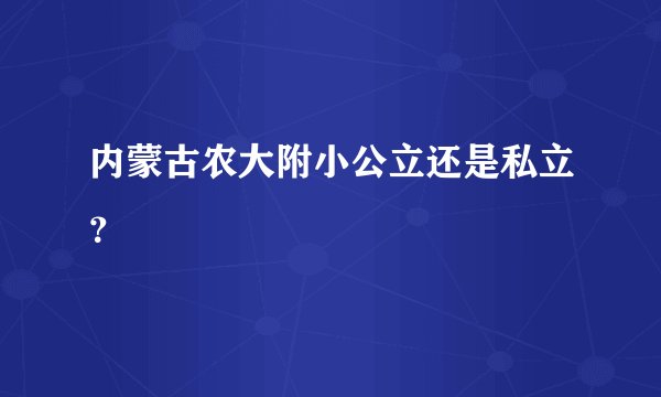 内蒙古农大附小公立还是私立？