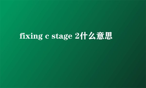 fixing c stage 2什么意思