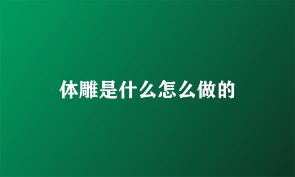 体雕是什么怎么做的