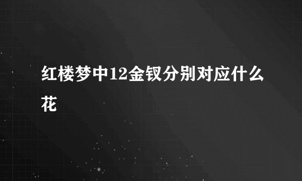 红楼梦中12金钗分别对应什么花