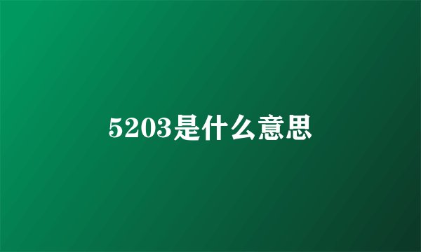 5203是什么意思