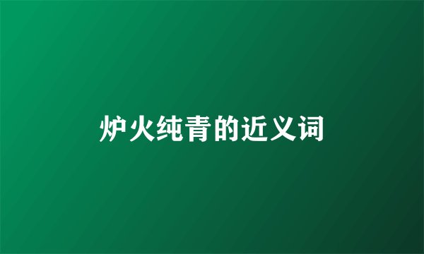 炉火纯青的近义词