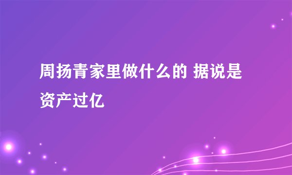 周扬青家里做什么的 据说是资产过亿
