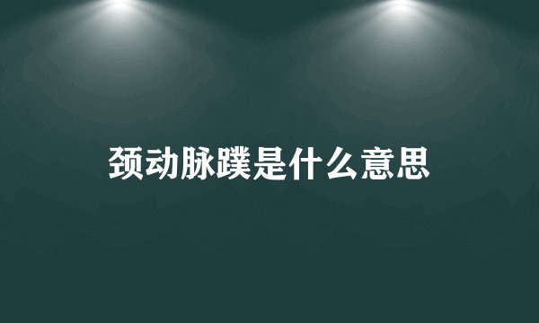 颈动脉蹼是什么意思