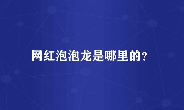 网红泡泡龙是哪里的？
