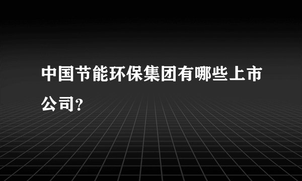 中国节能环保集团有哪些上市公司？
