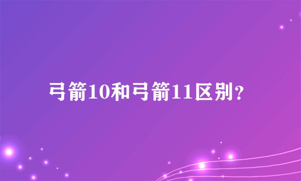 弓箭10和弓箭11区别？