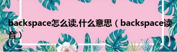 backspace怎么读,什么意思（backspace读音）