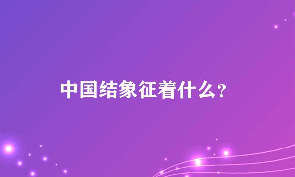 中国结象征着什么？