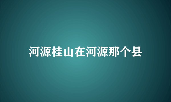 河源桂山在河源那个县