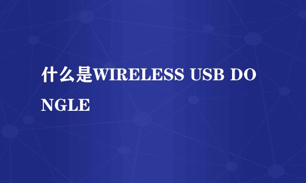 什么是WIRELESS USB DONGLE