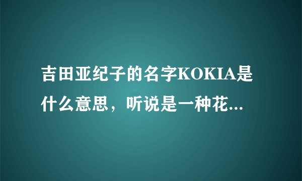 吉田亚纪子的名字KOKIA是什么意思，听说是一种花，请问具体是什么花