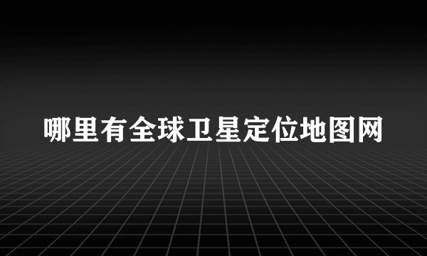 哪里有全球卫星定位地图网