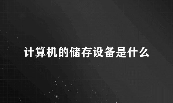 计算机的储存设备是什么