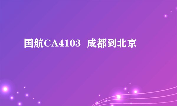 国航CA4103  成都到北京