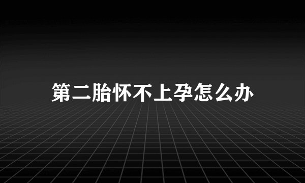 第二胎怀不上孕怎么办
