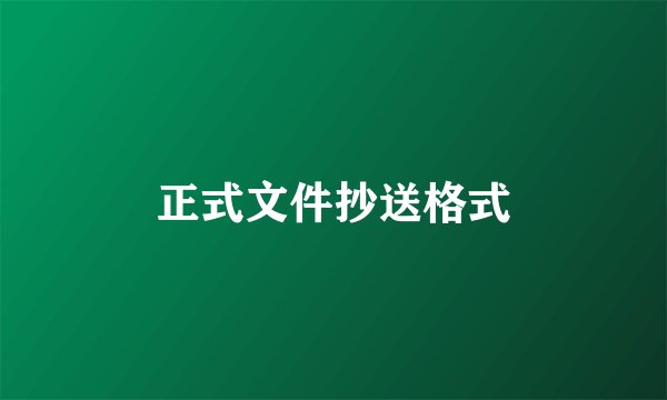 正式文件抄送格式