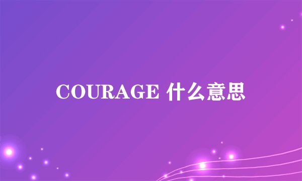 COURAGE 什么意思