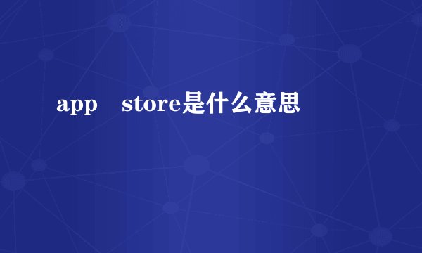 app store是什么意思