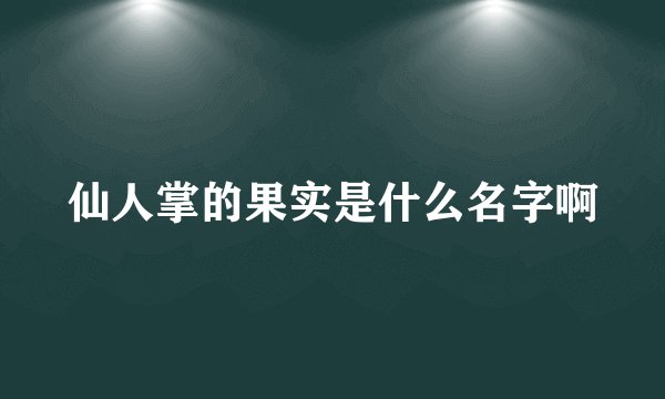 仙人掌的果实是什么名字啊