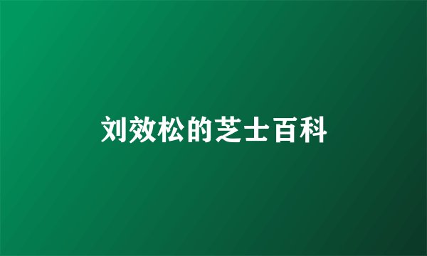 刘效松的芝士百科