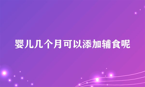 婴儿几个月可以添加辅食呢